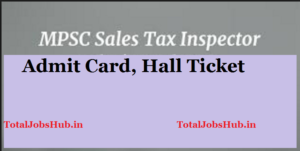 mpsc sales tax inspector admit card