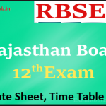 rbse 12th time table