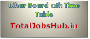 bihar board 12th time table