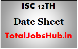 isc 12th date sheet