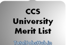 ccs university merit list