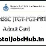 hssc pgt admit card