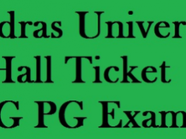 madras university hall ticket