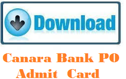 canara bank po admit card