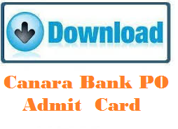 canara bank po admit card