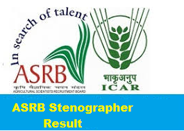 asrb stenographer result 2018