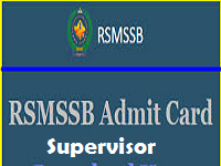rsmssb supervisor admit card