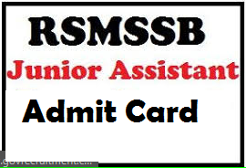 RSMSSB Junior Assistant Admit Card