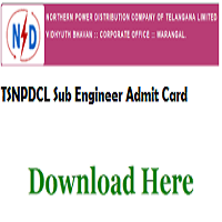 TSNPDCL Sub Engineer Admit Card