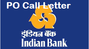 indian bank po admit card