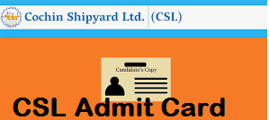 cochin shipyard admit card